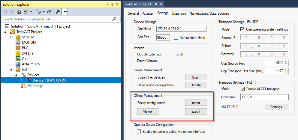 Configuration import/export 1: