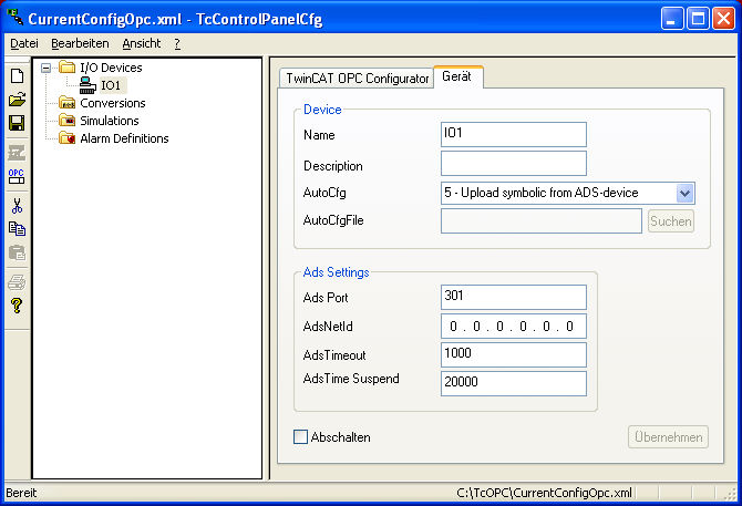 Receiving data from I/O-Task 4: