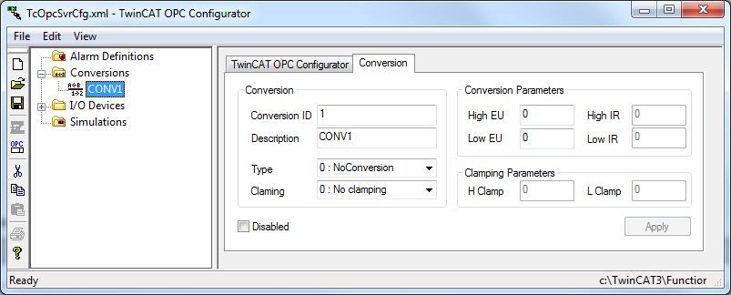 Configuration of OPC-Conversions 4: