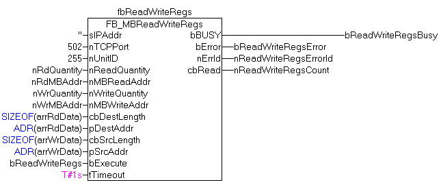 FB_MBReadWriteRegs (Modbus-Funktion 23) 4: