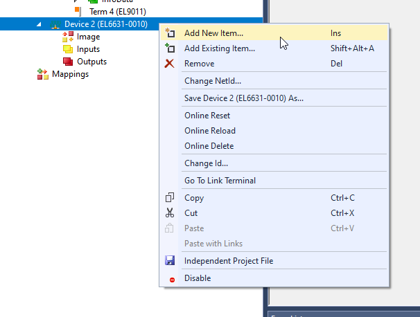 Integration via an EL6631-0010 5: