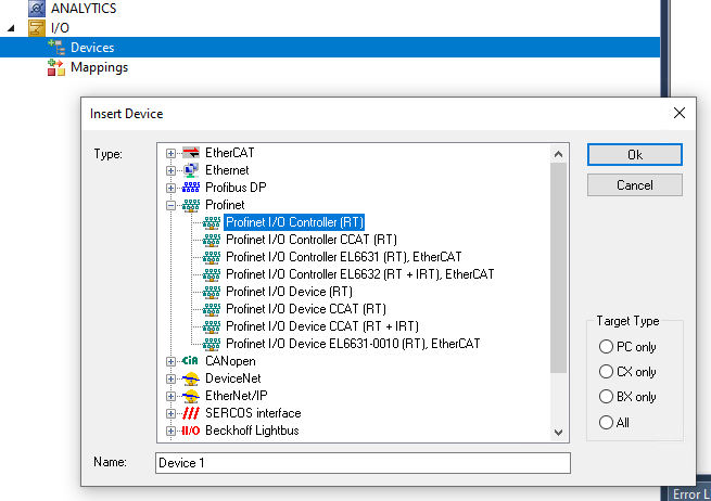 Integration via a Real-Time Ethernet interface 1: