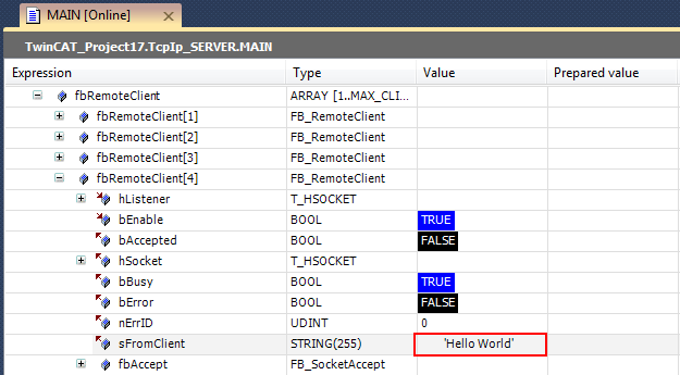 Integration in TwinCAT and Test 4: