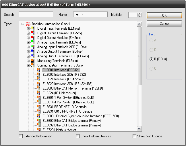 Serial EtherCAT Terminal 1:
