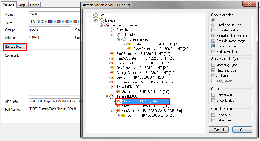 Configuration in TwinCAT 3 4:
