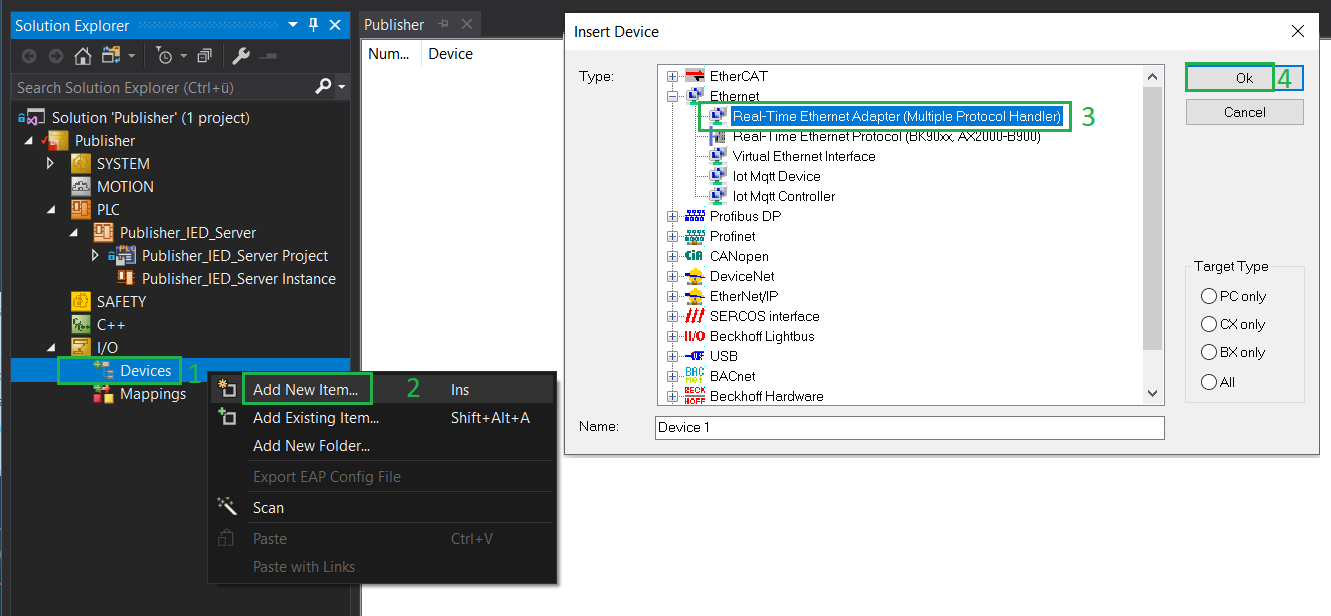 RT Ethernet adapter configuration 2: