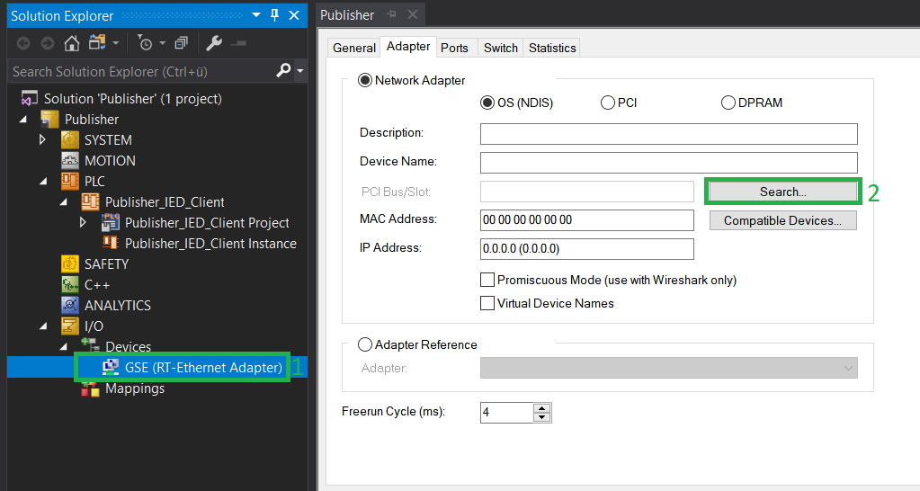 RT Ethernet adapter configuration 3: