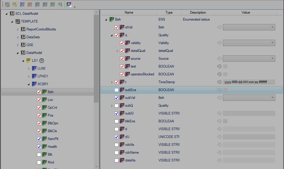 Configuration of the data objects 2: