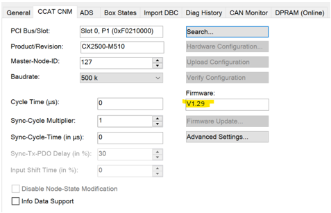 Necessary firmware version 1: