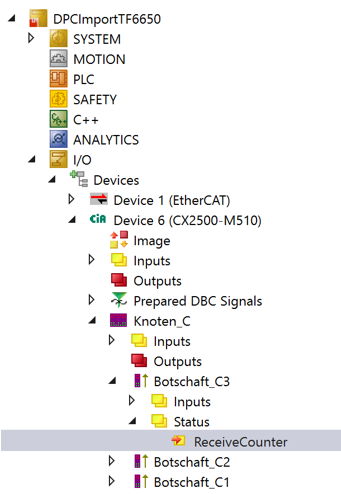Monitoring messages with CCAT-based CAN interfaces 1: