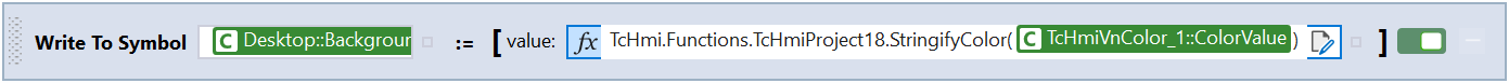 Conversion to HMI color object 3:
