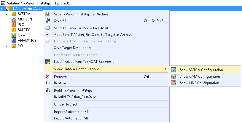 Displaying a Vision node and creating an application 1: