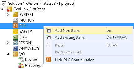 Creating a PLC project 1:
