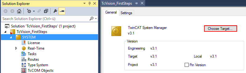 Choose Target System 1: