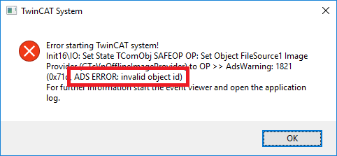 TwinCAT system does not start 1: