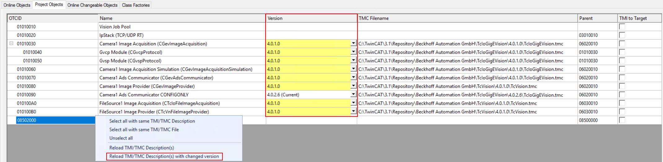 Version overview 1: