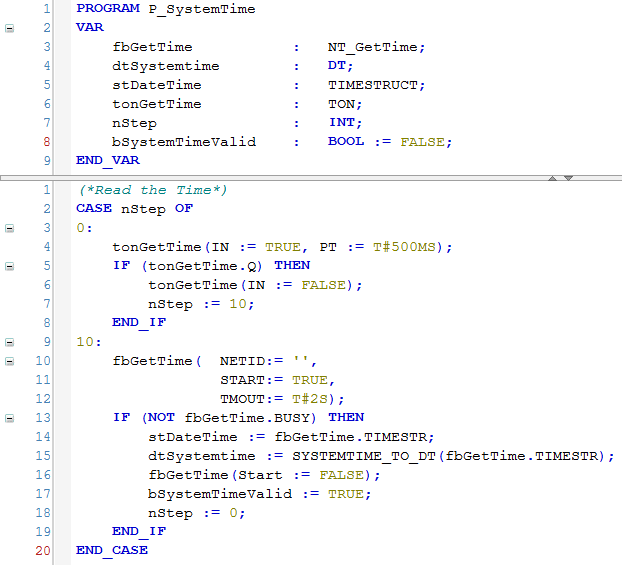 Timer program example 1: