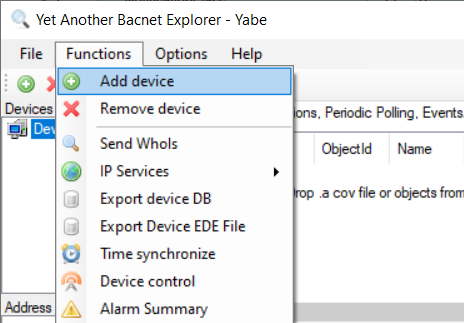 Testing BACnet using a BACnet Explorer 1: