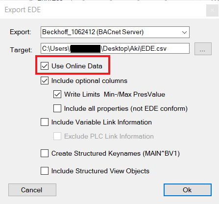 Generating an EDE file 1: