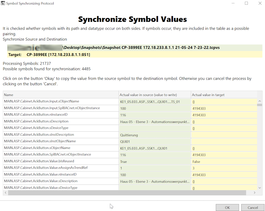 Back up and restore BACnet ObjectIDs with snapshot 10:
