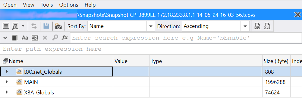 Back up and restore BACnet ObjectIDs with snapshot 6: