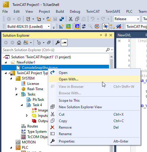 Opening snapshots from Visual Studio and the XAE Shell 2:
