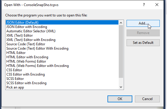 Opening snapshots from Visual Studio and the XAE Shell 3: