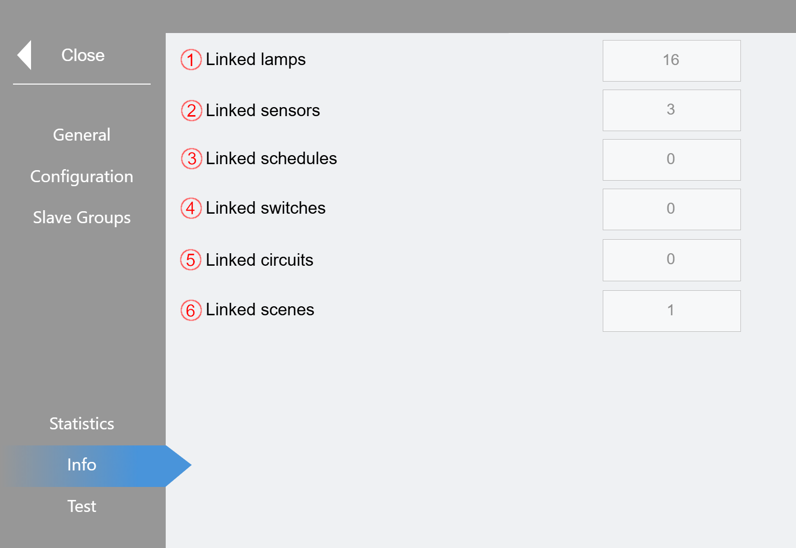 "Groups" submenu 4: