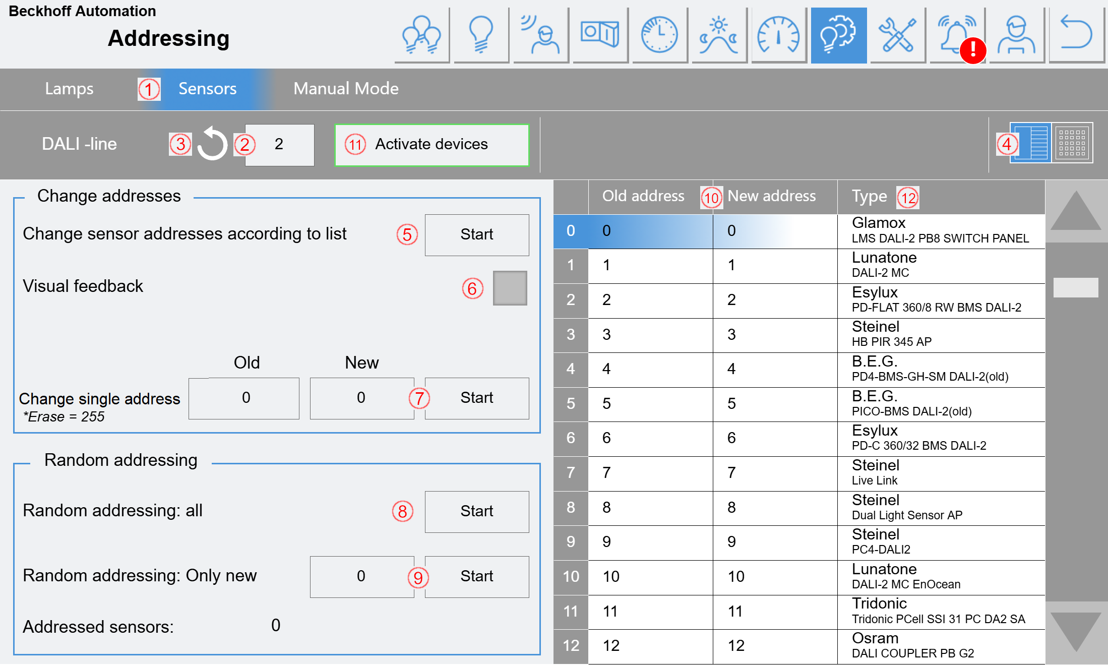 Addressing sensors 1: