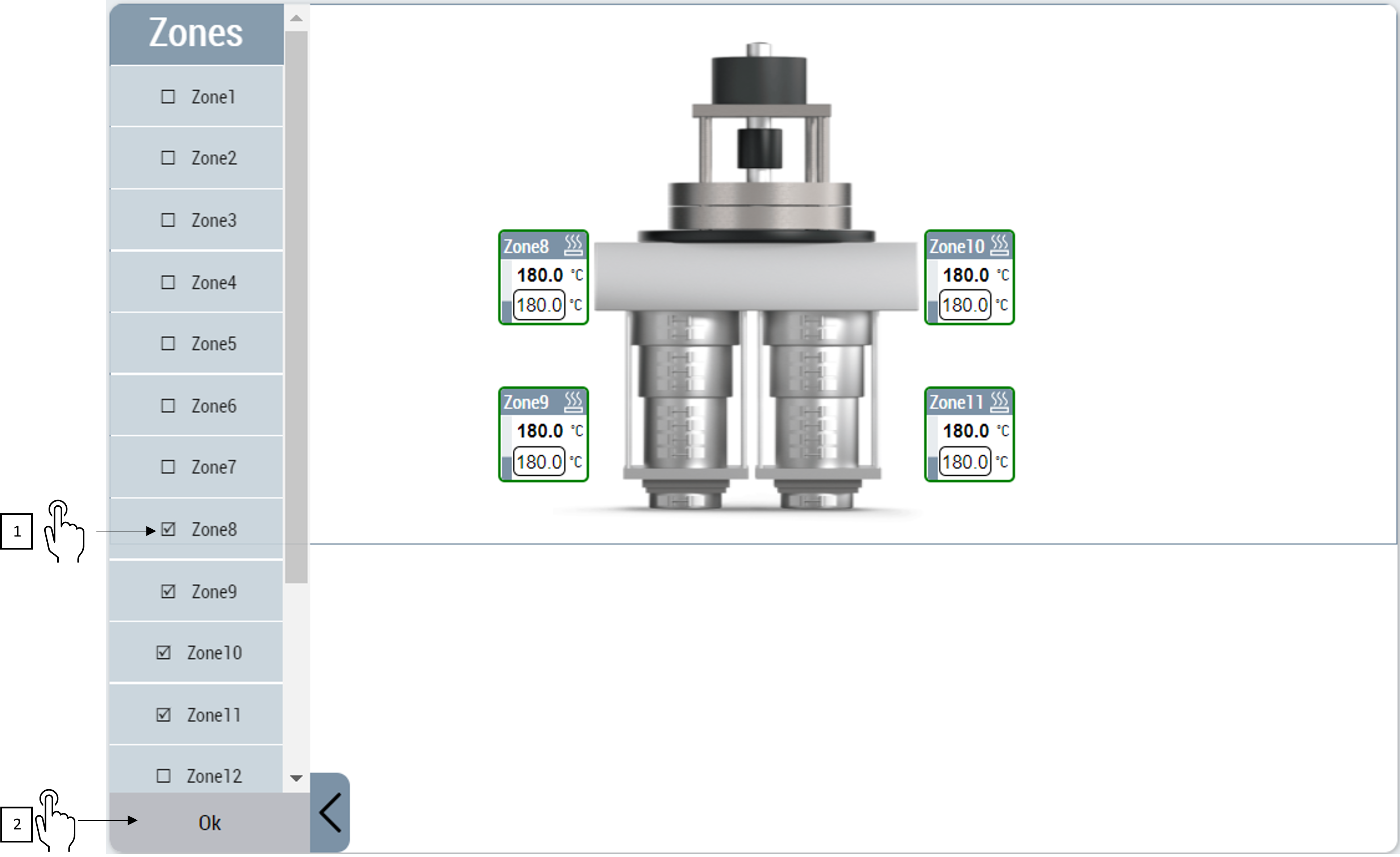 Remove temperature zones from layout 1: