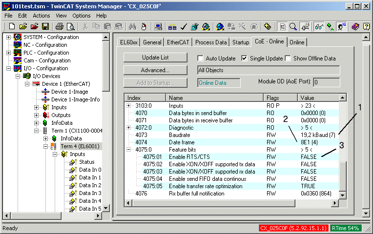 Configuration of serial interface 3: