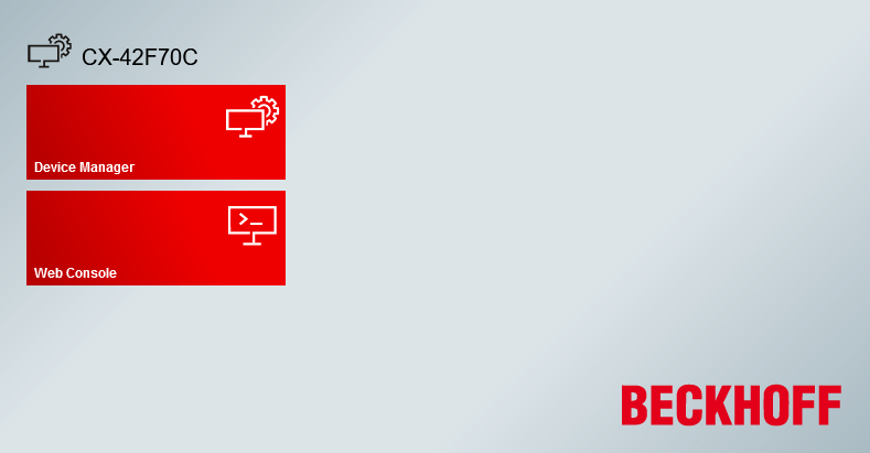 Beckhoff Device Manager: web interface 1: