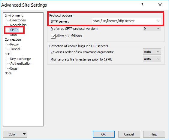 WinSCP as the root 2:
