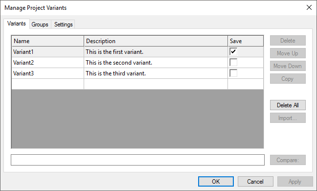 Creating a variant 1: